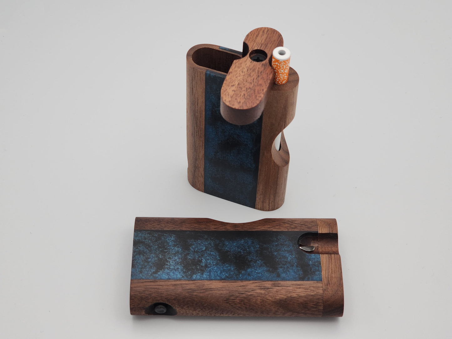 Zombieboxx Dugouts - UltimateZ - Premium Black Walnut - Light Blue/Black Resin Epoxy