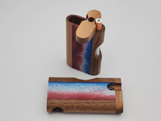 Zombieboxx Dugouts - UltimateZ - Premium Black Walnut -Red White Blue Resin Epoxy