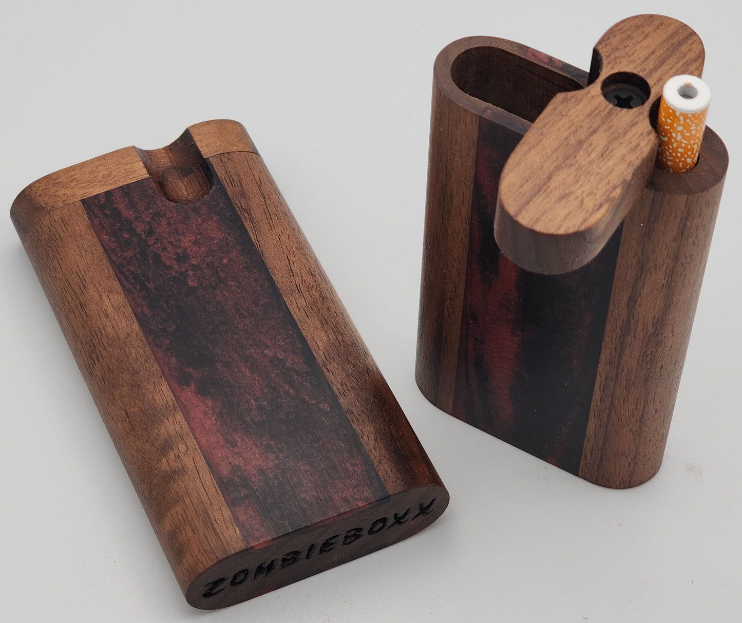 Zombieboxx Dugouts - MidZ - Tall - Premium Black Walnut - Rasta Resin Epoxy