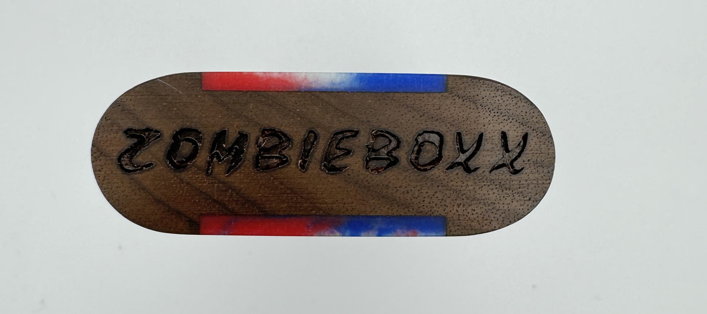 Zombieboxx Dugouts - UltimateZ - Premium Black Walnut - Light Blue/Black Resin Epoxy