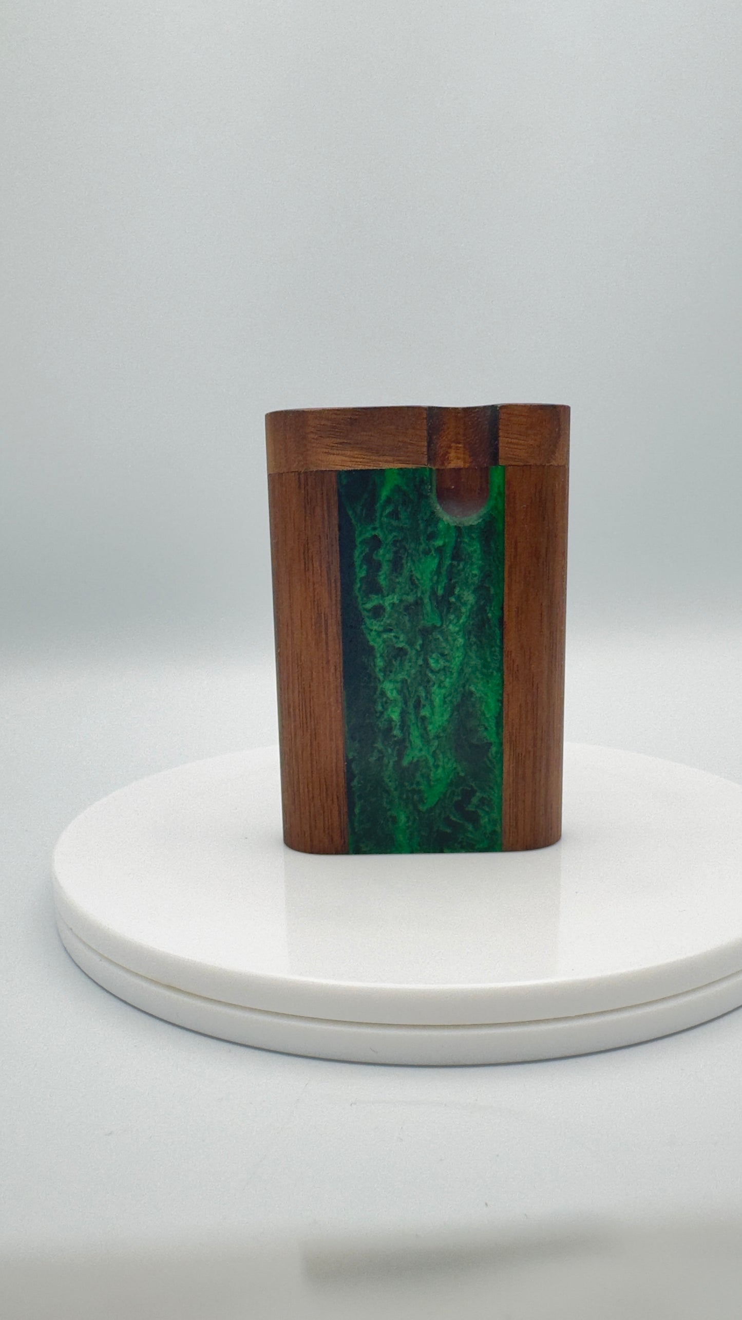 Zombieboxx Dugouts - Midz - Short - Premium Black Walnut - Neon Green Resin Epoxy