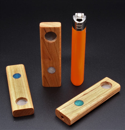 Zombieboxx Dugouts - Handcrafted Pipe with Stainless-Steel Screen - Cherry Wood